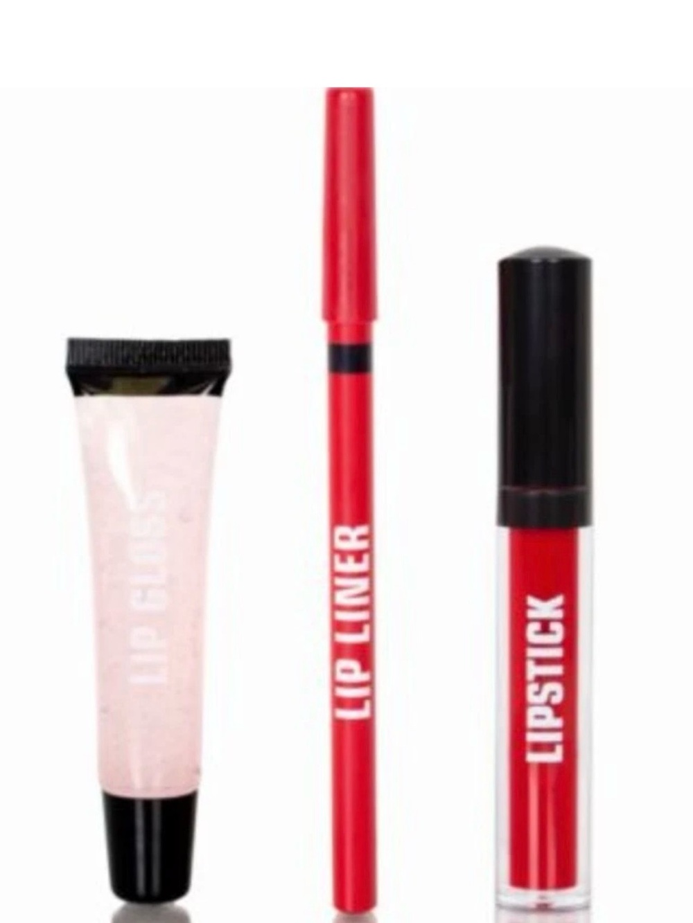 Macy's Red Lipstick, Red Lip Liner & Clear Gloss Set